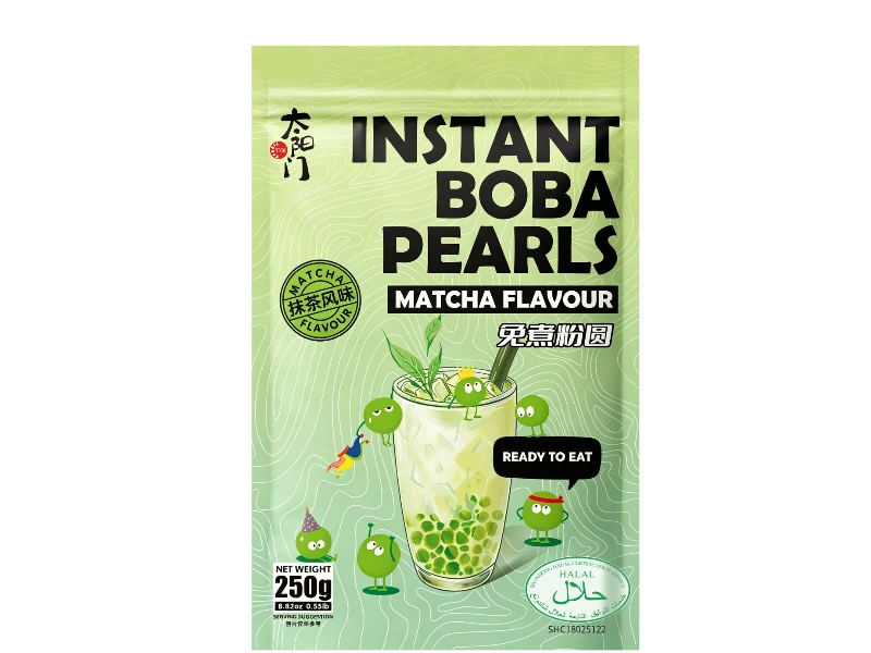 Instant boba pearls matcha flavour pack